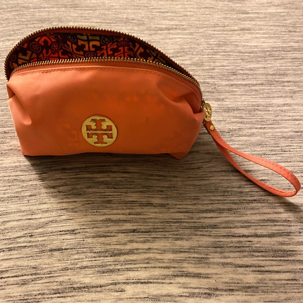 TORY BURCH COSMETIC PEACH MAKE UP BAG